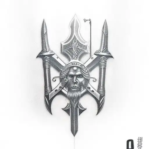 Phi Number On A Sword Holding By A Warrior