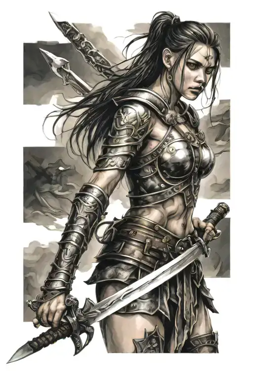 Warrior Girl With Sword