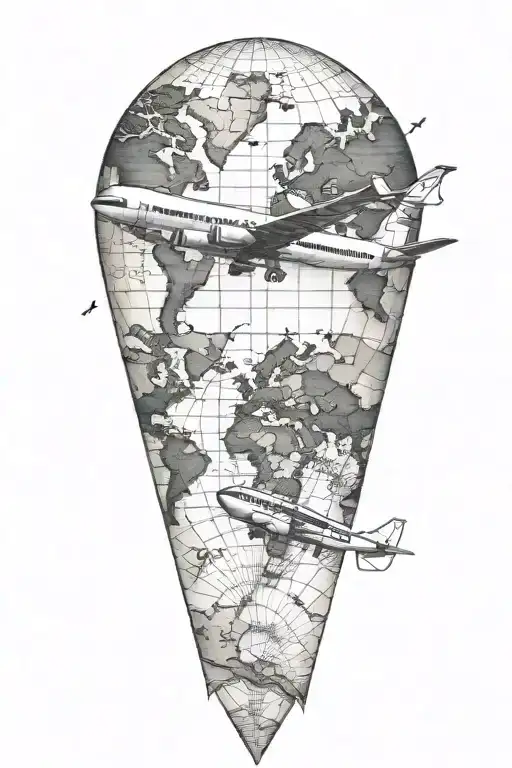 Flying Plane With Map