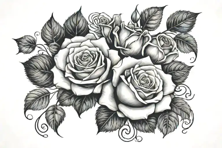Rose With Symbol's Representing Trust Loyalty Respect And Honesty