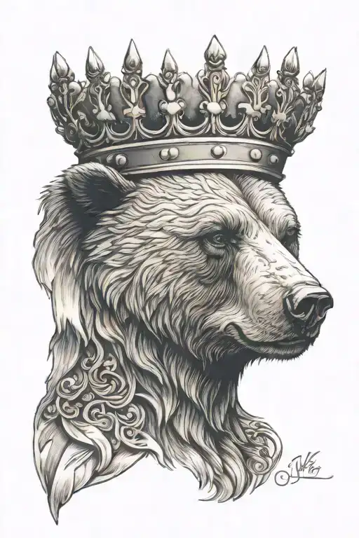 Bear Head With Crown
