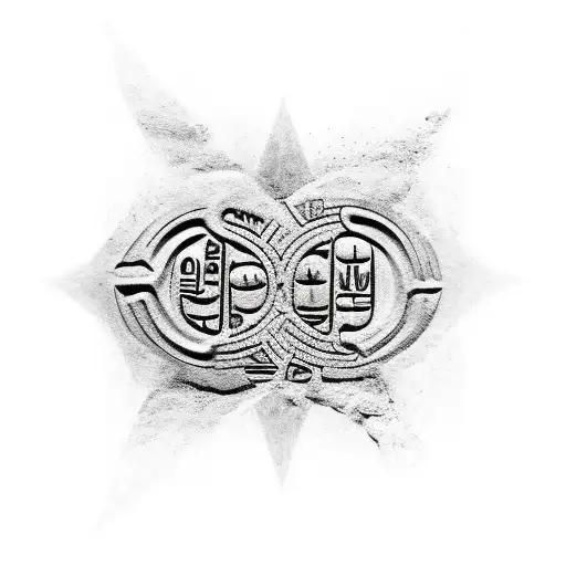 Ancient Egyptian Hieroglyphics Mixed With Modern Symbols Representing Teaching