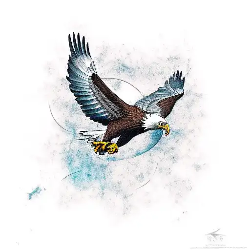 A Basketball Morphing Into An Eagle In Mid-flight