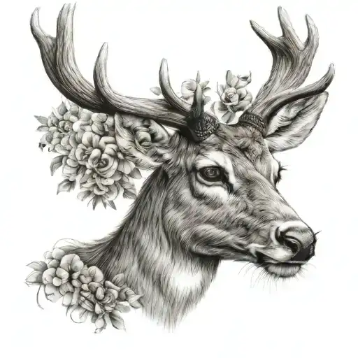 Deer Head With Date Of Birth