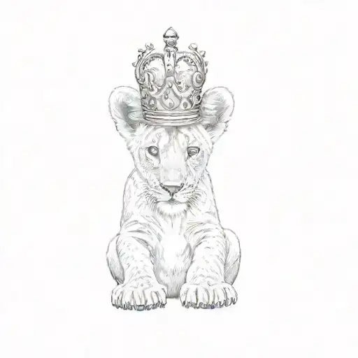 A Lion Cub Wearing A Crown