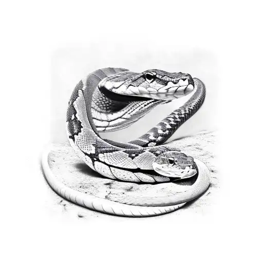 Rattle Snake And Barbwire Around Arm