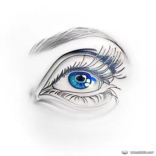 Blue Eye Crying Black Tear