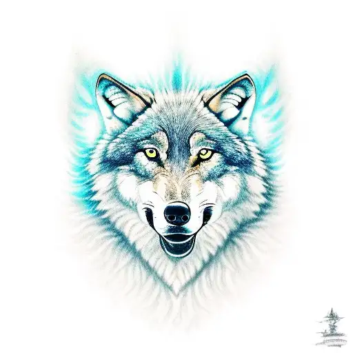 Wolf With Green Eyes That Is Fire Breathing