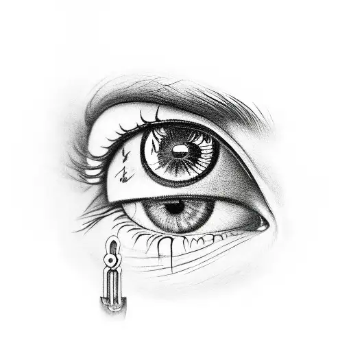 Eye Crying Black Tear