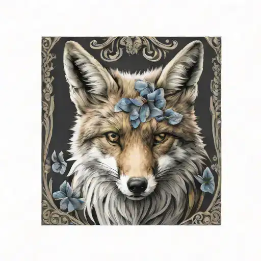 Fox With Angel Wings And Butterfly On Nose
