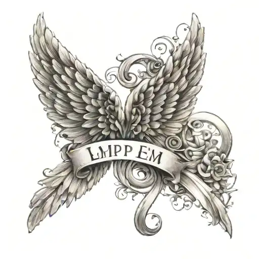 Angel Wings With The Letters Lmp