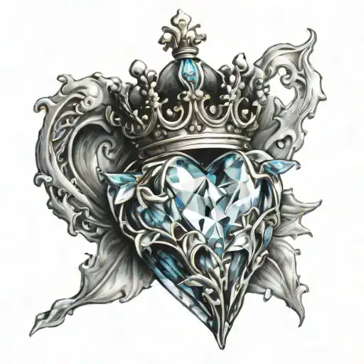 Heart And Ice With Crown