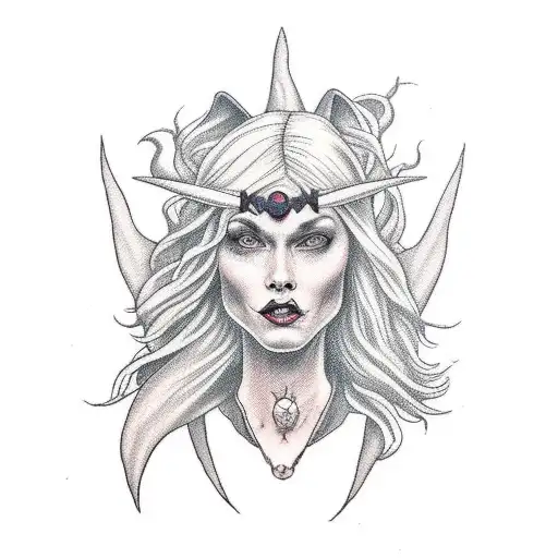 Witch Flying On Her Broom