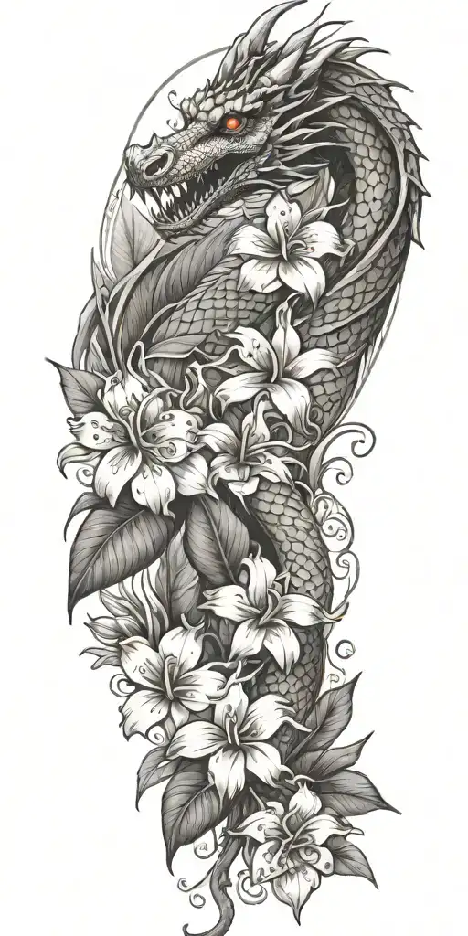 Dragon Floral Design Tropical Flowers