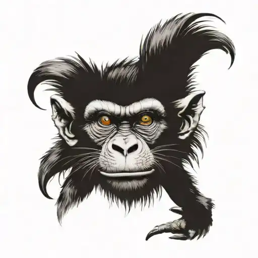 Monkey Ripping The Head Off Of A Dragon