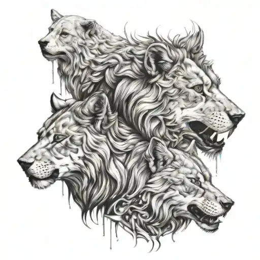 Fusion Of Lion And Wolf