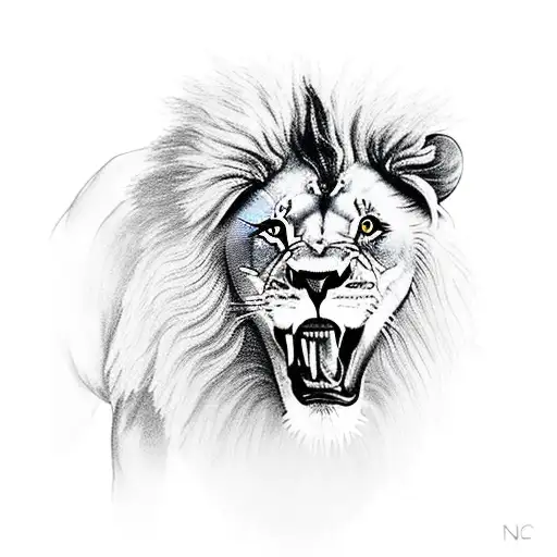 A Lion Roaring Majestically In A Jungle Setting