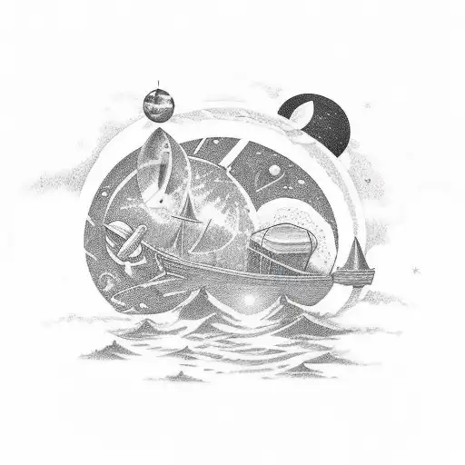 Noah's Boat With Animals In Space