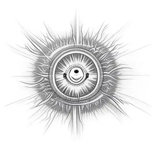 A Realistic Sun Rising Over A Mountain Peak With Climbing Ropes Intertwined Around It