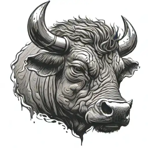 Bull Head With Aggressive Look