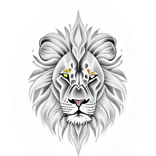 A Lion And A Police Badge Merging Into One Design