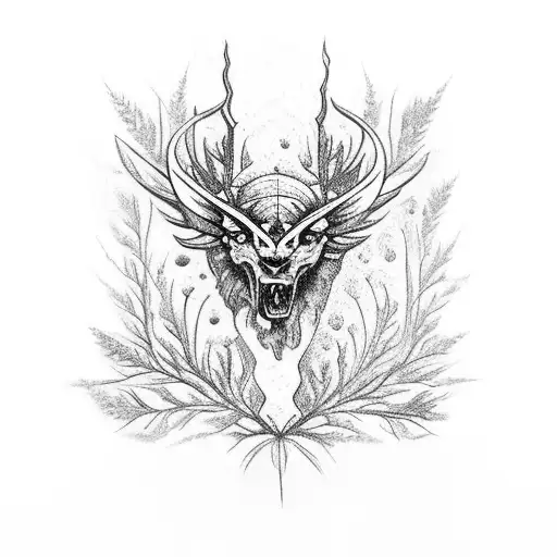 Motorcycle With Forest