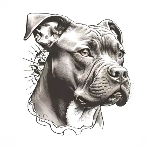 American Bully Pitbull Dog Wearing