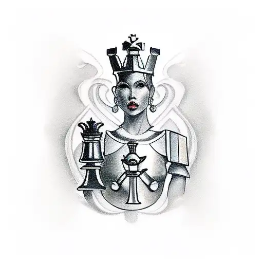 Chess Queen And Chess Knight