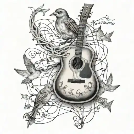 Bird And Guitar Strings Transforming