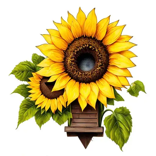 Sunflower And Birdhouse Memorial