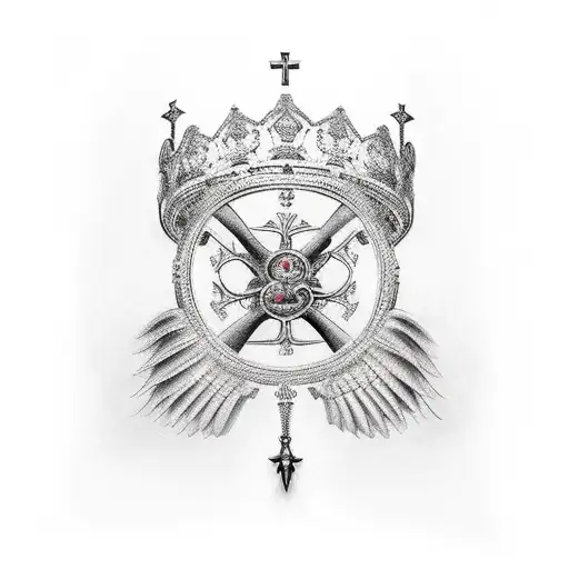 Arch Angel Michael Cross Crown