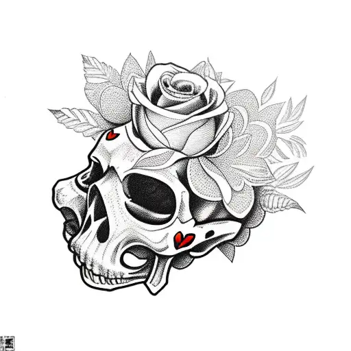 Los Muerto Black And Red With Flowers