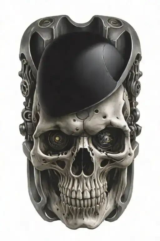 Evil Skull Surrounded By Engine Parts