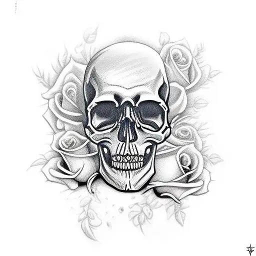 Skull With Roses And A Vibe Of Bloodlust To It