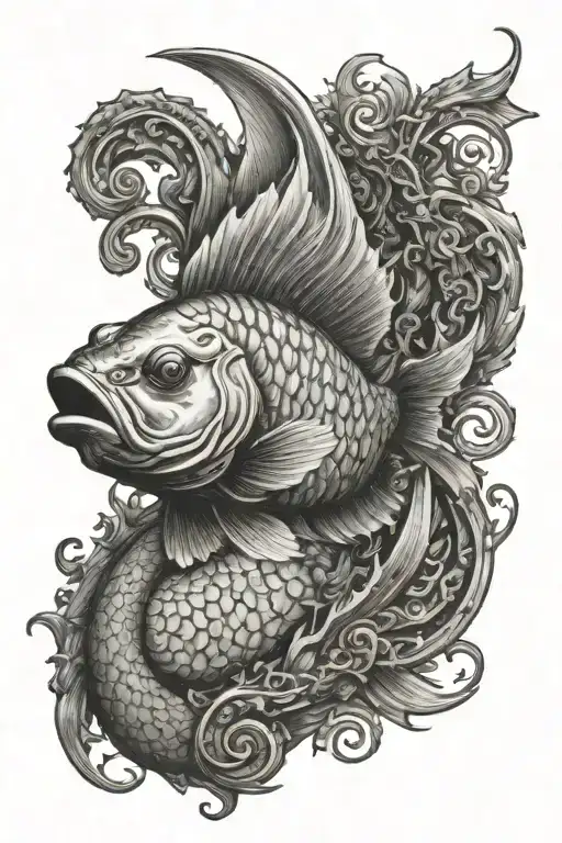 King Pandiyas Fish Symbol With The Peoples With Sword In Backside