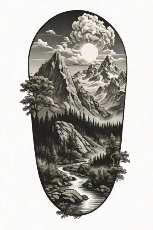 Nature With A Mountain And A Sky