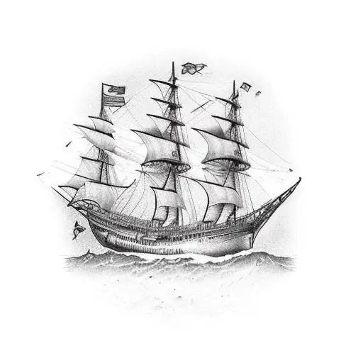 Sailing Ship With Octopus