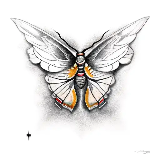 Moth With Damaged Wings