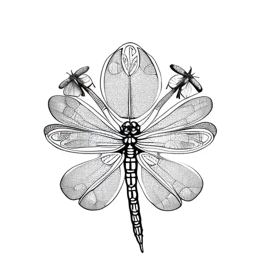 Dragonfly And Lucky 4 Leaf Clover