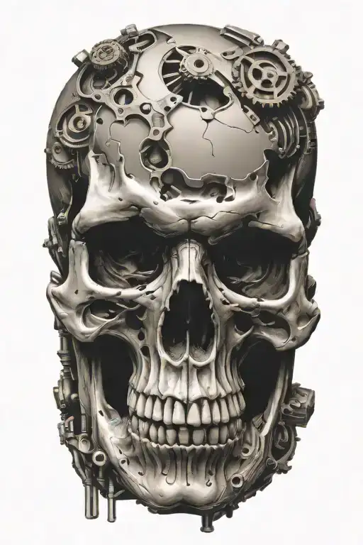 Evil Skull Surrounded By Engine Parts