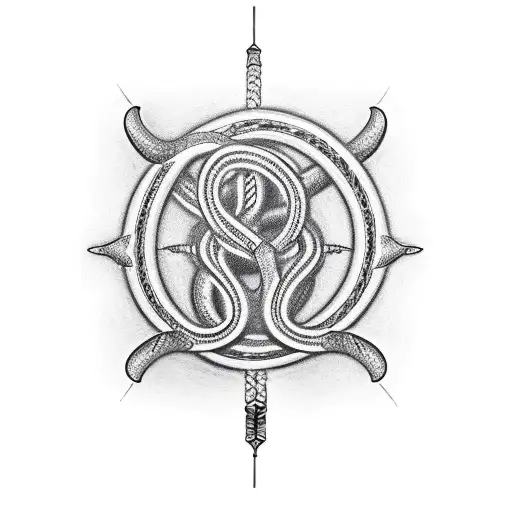 Guitar Strings Intertwined With Snakes