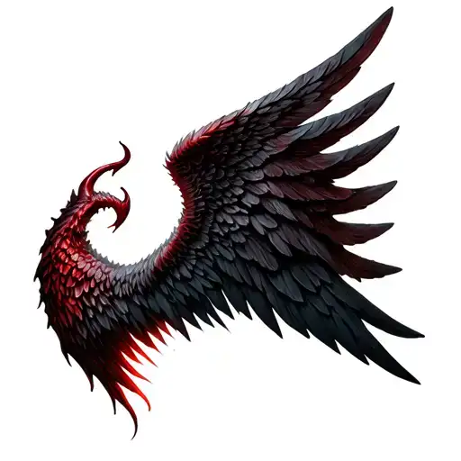 Devil Wings With Half Angel Wing Attached