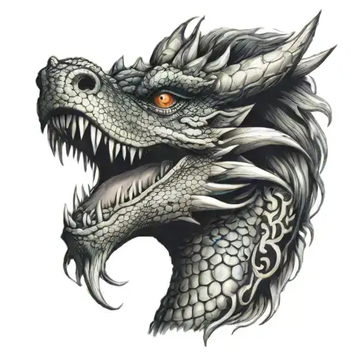 Feminine Dragon Face Neck