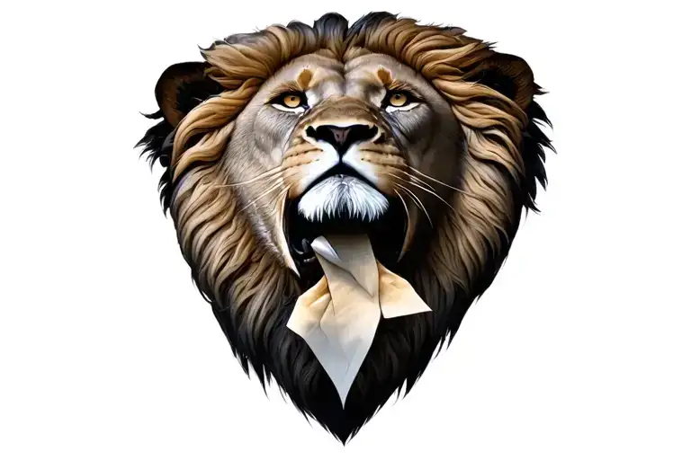 Add Daniel From The Bible At The Bottom Looking Up On The Lion