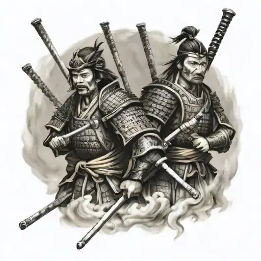 Samurai Protecting Siblings