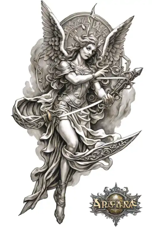 Angel Goddess Holding A Sword
