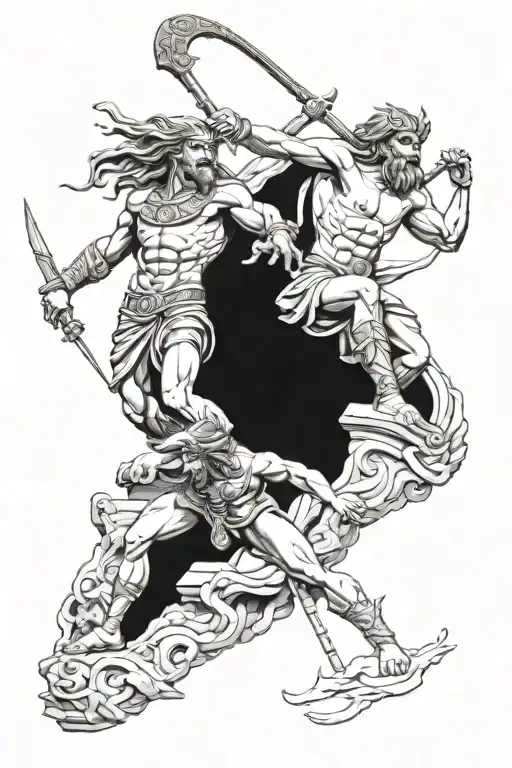 Greek Gods Battling Egyptian Gods
