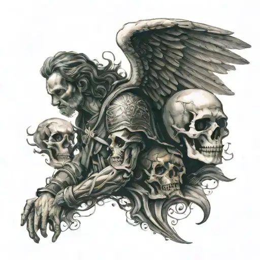 St Michael And Skull Side Profile