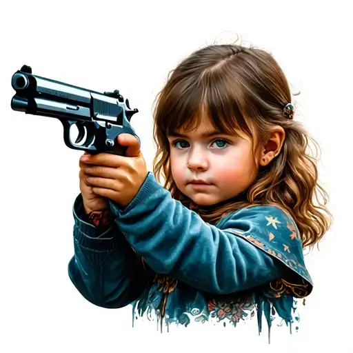 Little Ukrainian Girl With Gun