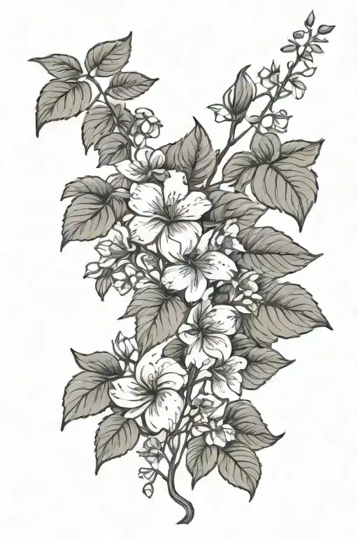 Floral Vine Minimal Line